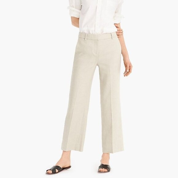 J. Crew Cream Wide-Leg Trousers - Picture 1 of 7
